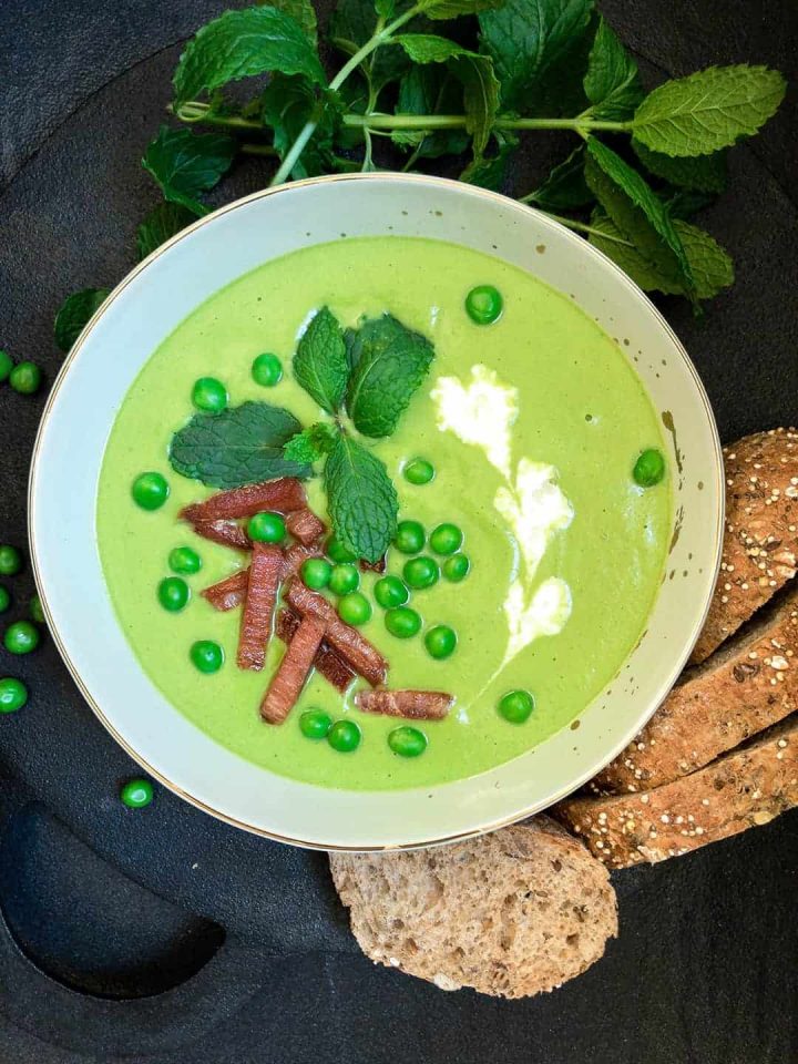 Easy Pea and Ham Soup with Mint