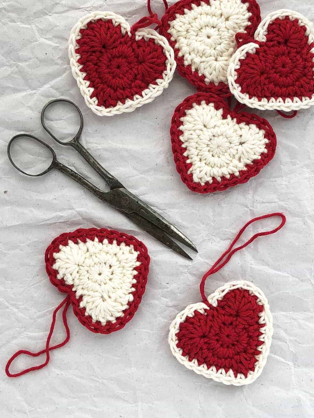 Crochet Hearts Christmas Tree Decorations All Kitchen Colours