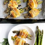 Asparagus Puff Pastry Rolls with Mozzarella and Salami